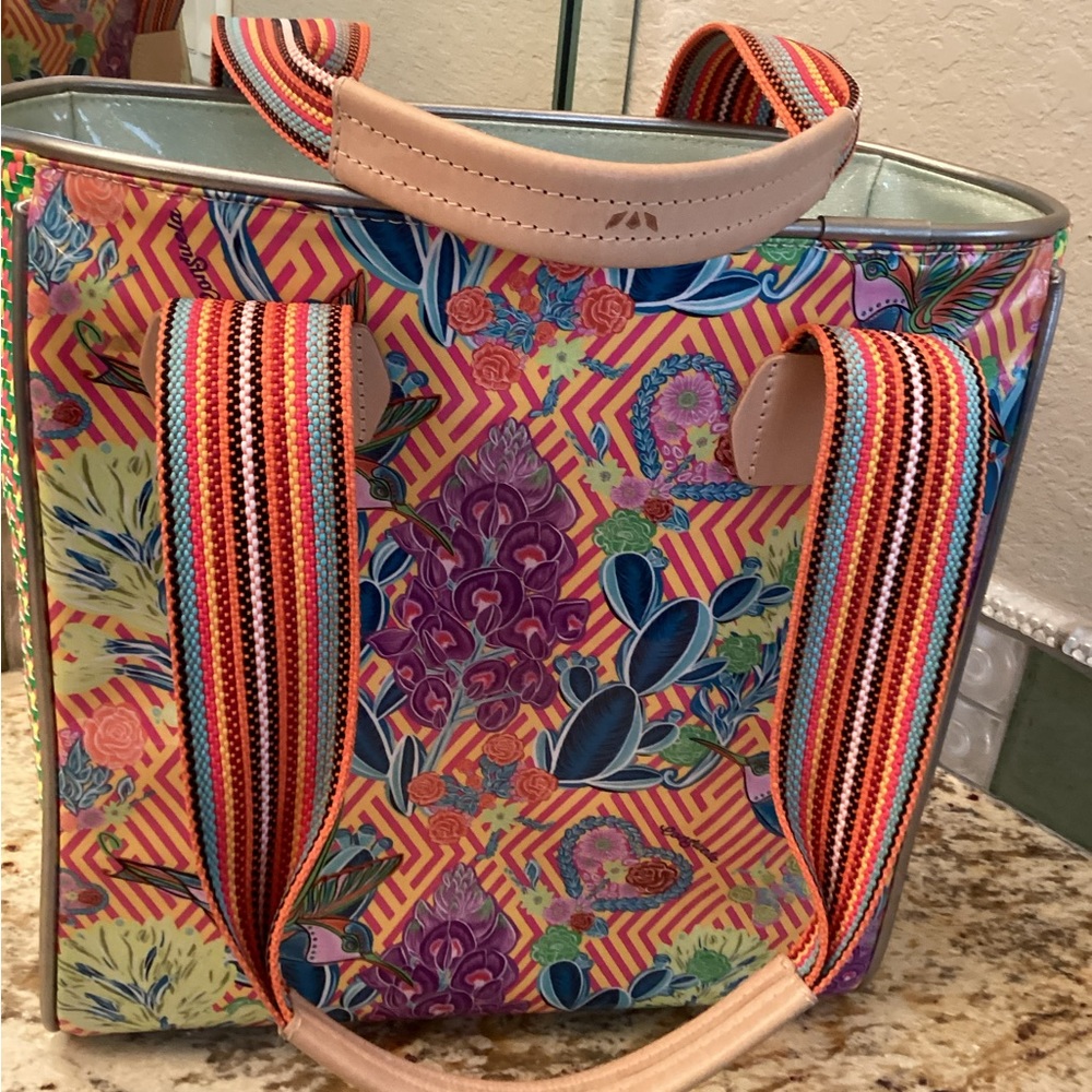 Consuela multi color tote bag. Like new. Perfect for the summer months.